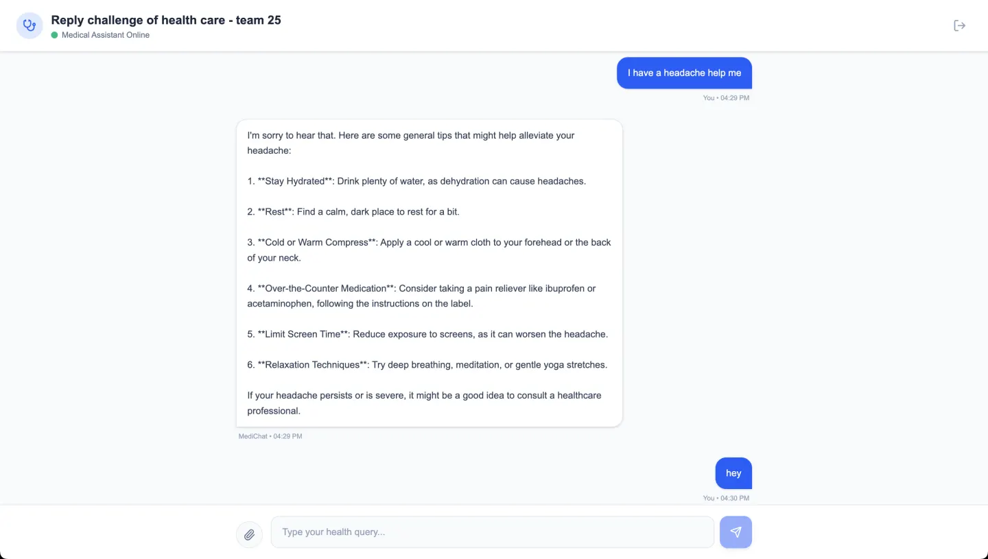 AI health assistant chat answering a patient question