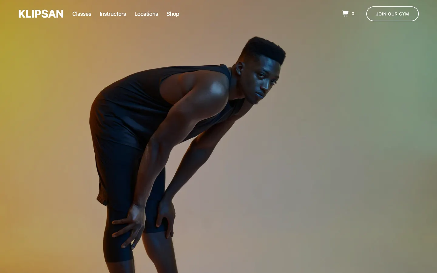 Klipsan gym and e-commerce homepage