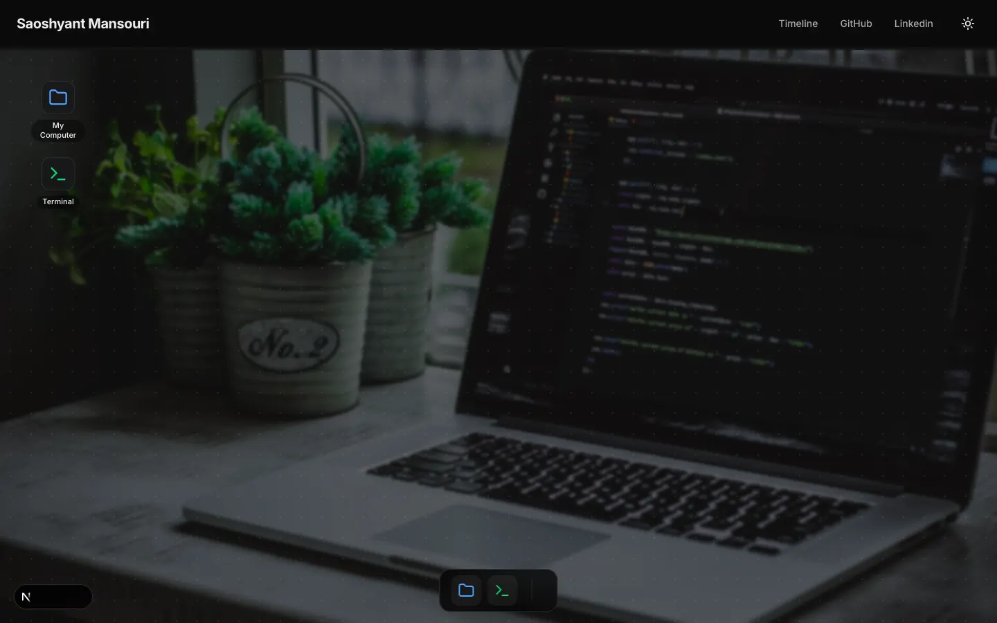 Browser-based Linux desktop with terminal and file explorer