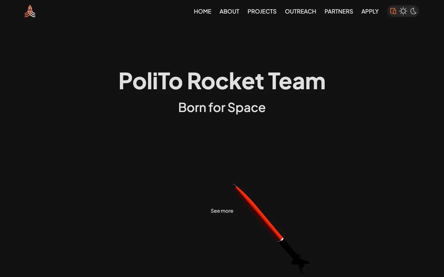 PoliTo Rocket Team website homepage